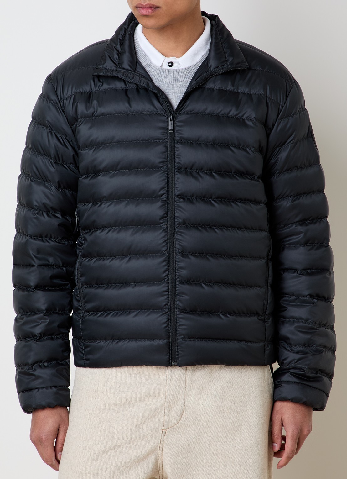 Canada Goose Stratus gewatteerd jack met donsvulling en ristzakken - detail 4 zwart