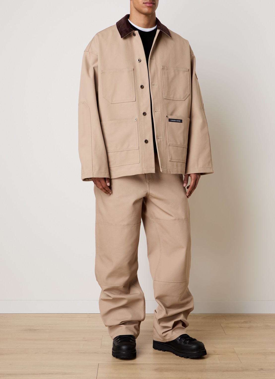 Canada Goose Wide fit cargobroek met steekzakken - voorkant 2 camel