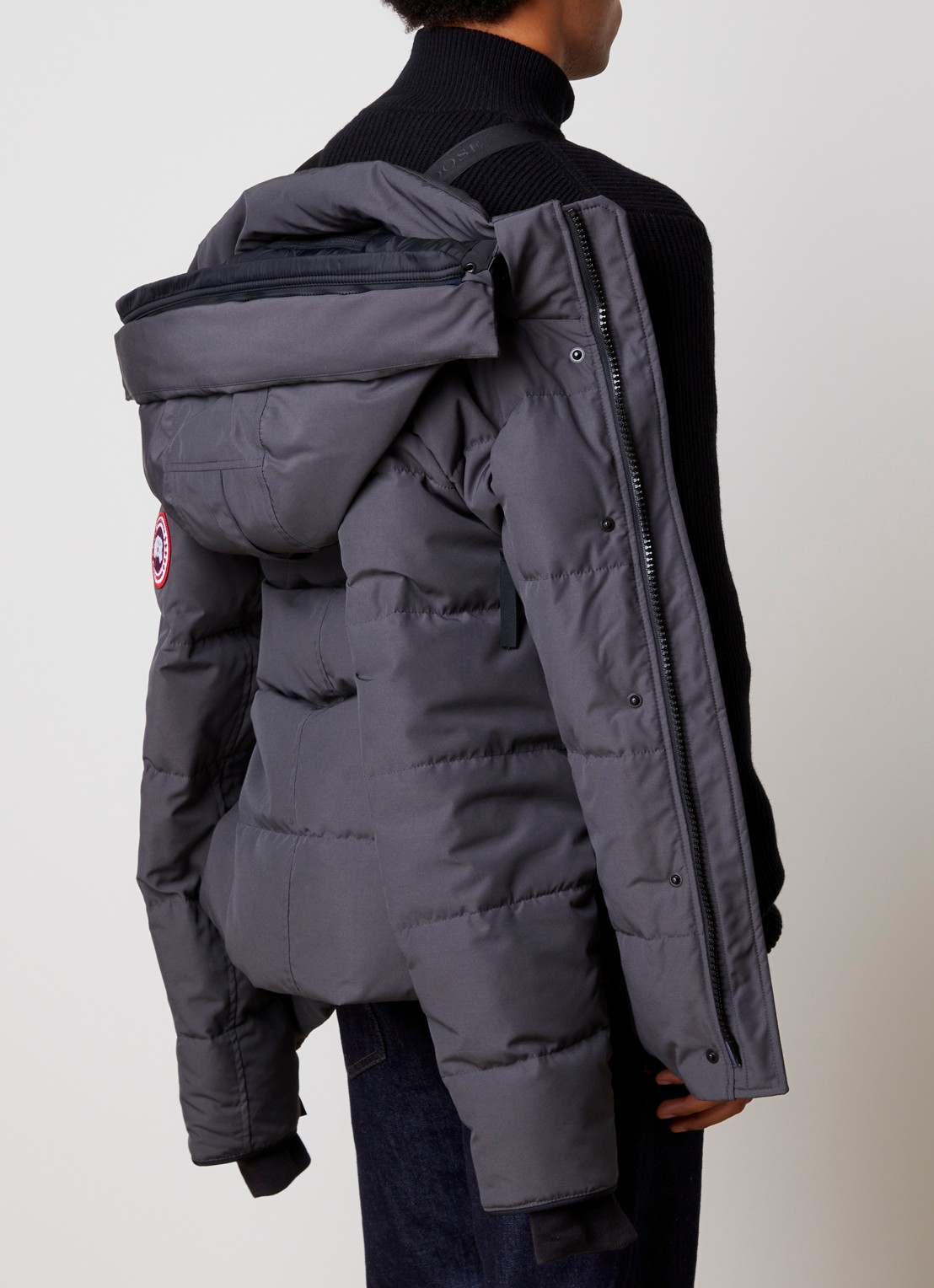 Canada Goose Wyndham gewatteerde parka met donsvulling en waterafstotende coating - detail 3 donkergrijs