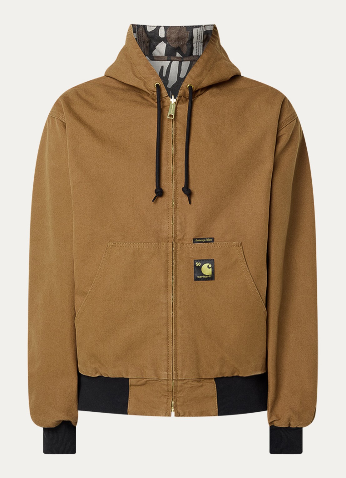 Carhartt WIP 50th Anniversary Edition Active reversible bomberjack met capuchon - voorkant 2 camel