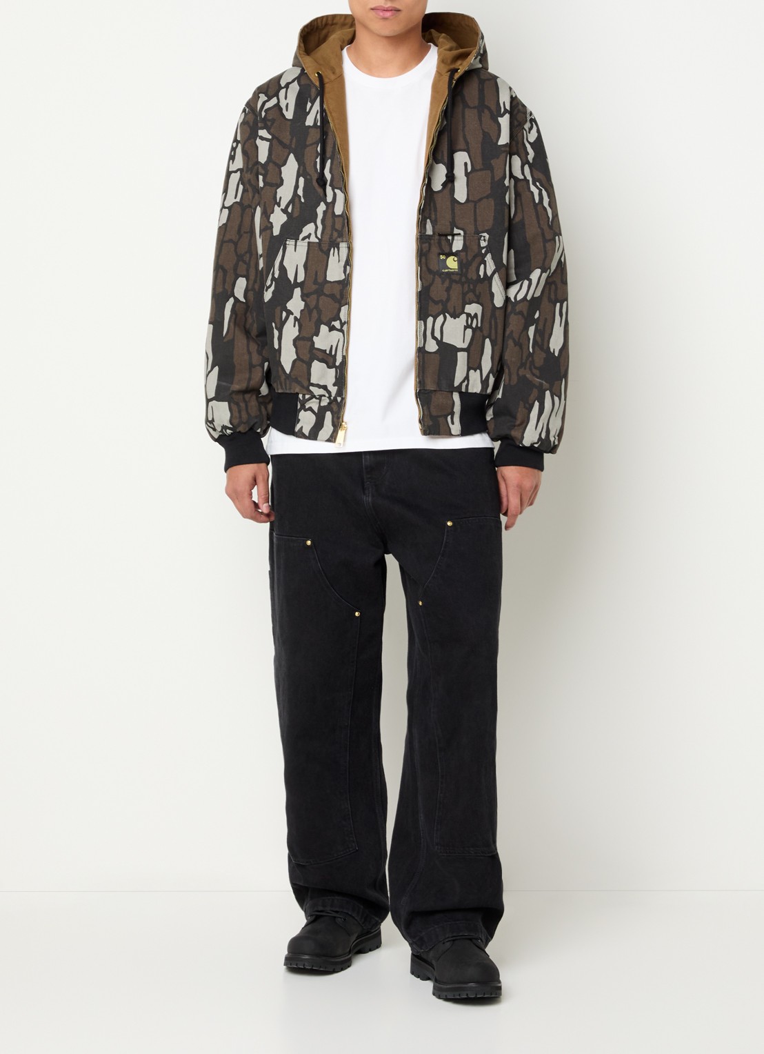 Carhartt WIP 50th Anniversary Edition Active reversible bomberjack met capuchon - voorkant 3 camel
