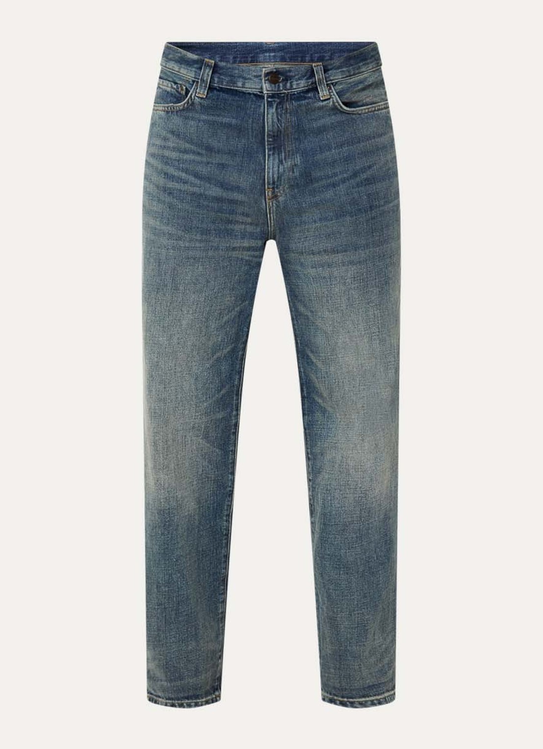 Carhartt WIP Aaron straight leg jeans met medium wassing - voorkant 2 indigo