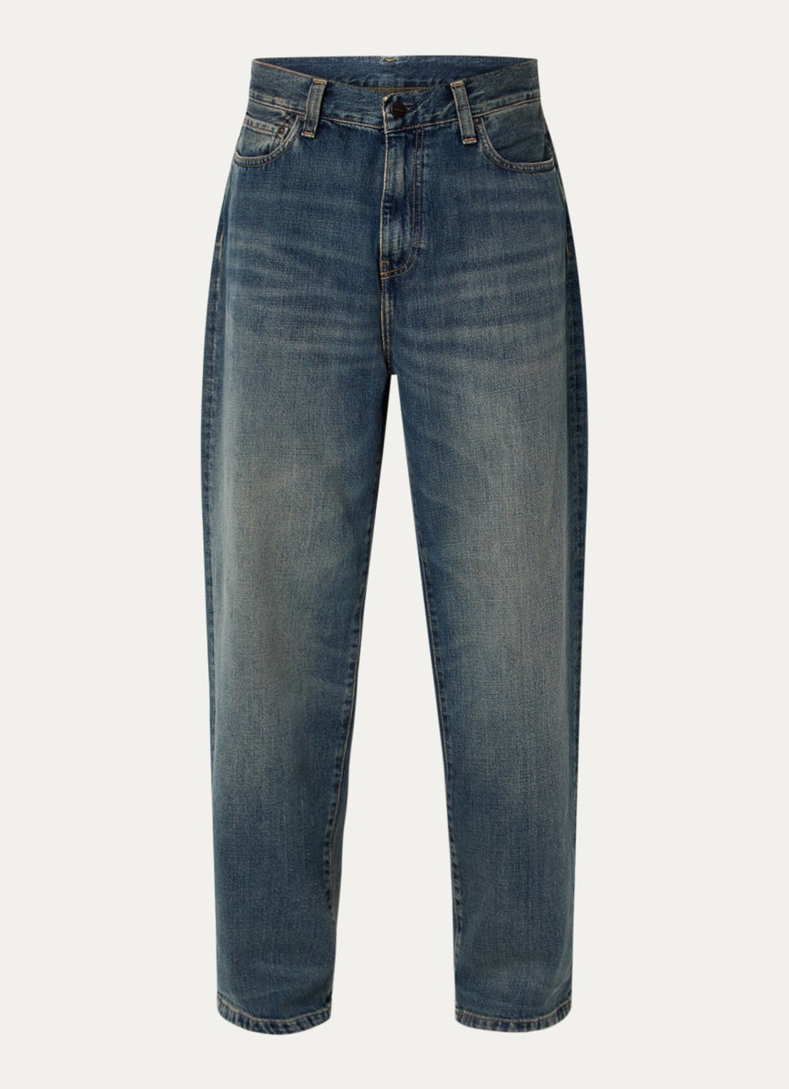 Carhartt WIP Aaron wide leg jeans met donkere wassing - voorkant 2 indigo