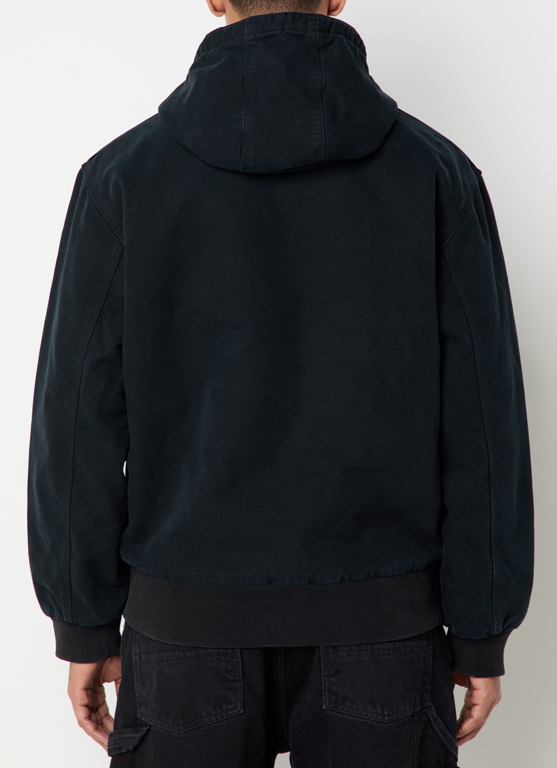 Carhartt WIP Active gewatteerd bomberjack van denim met capuchon - achterkant 4 zwart