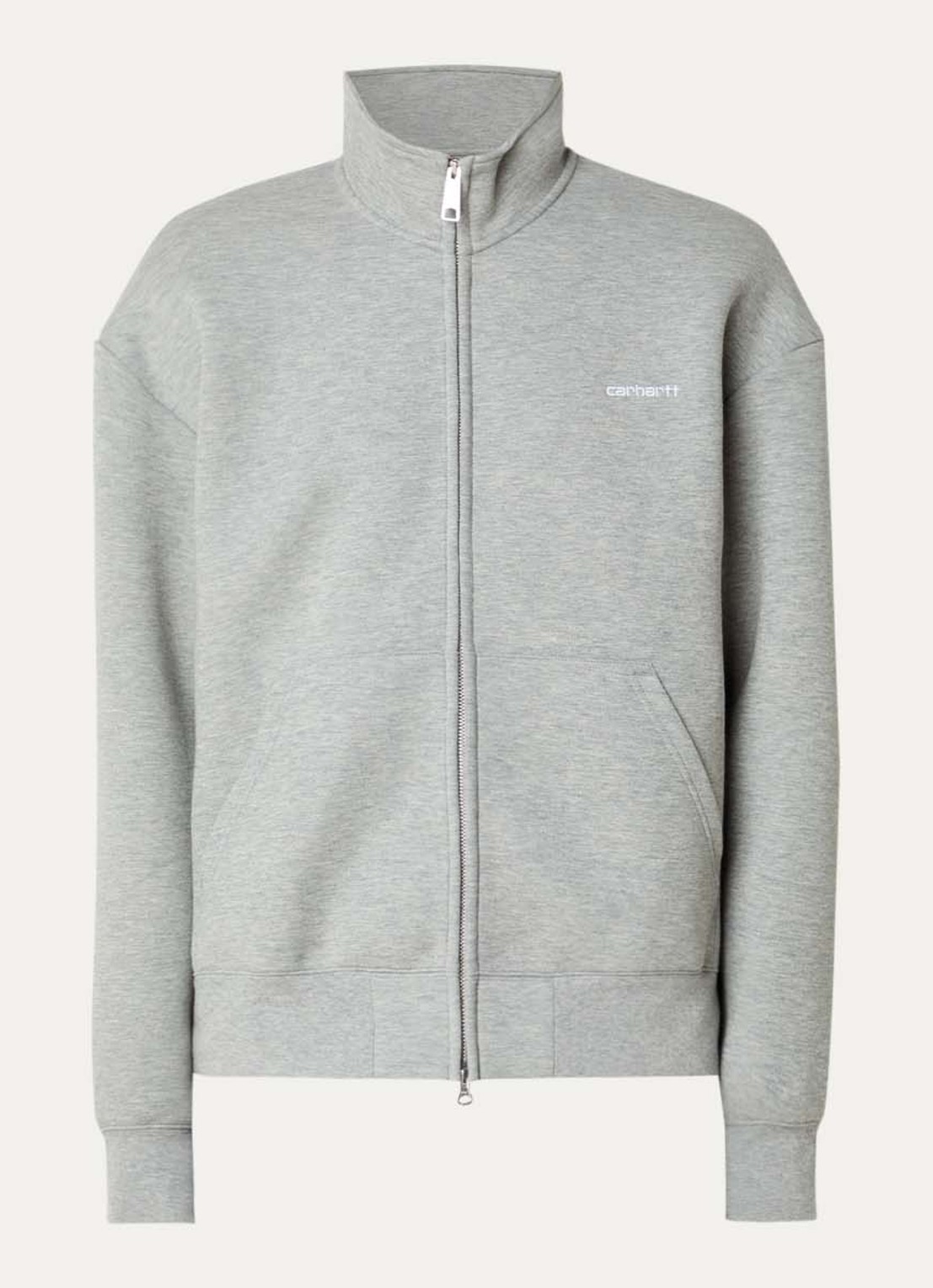 Carhartt WIP Alda sweatvest met logo - voorkant grijsmele