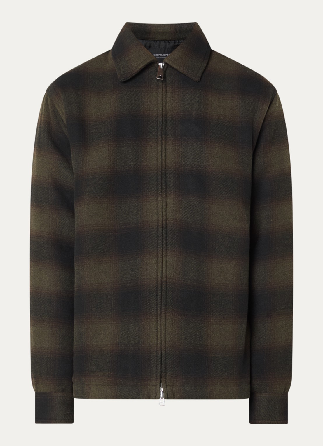 Carhartt WIP Alton jack met ruitdessin - voorkant 2 bronsgroen