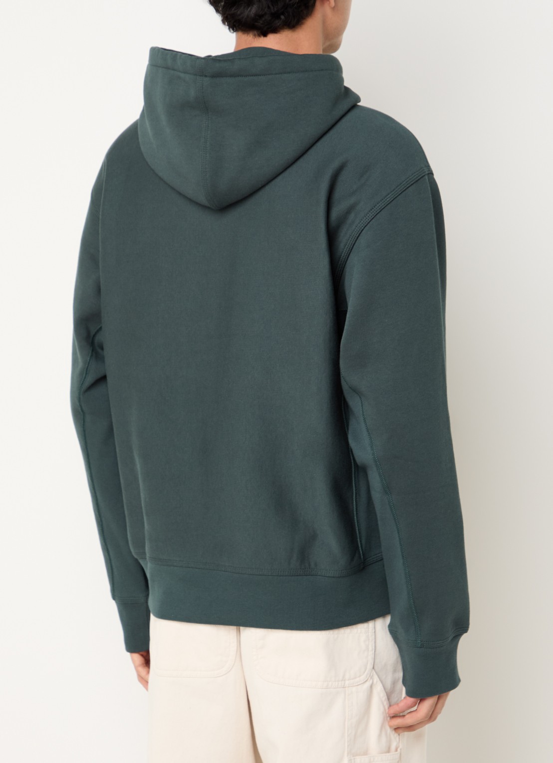 Carhartt WIP American Script hoodie met logoborduring - achterkant groen