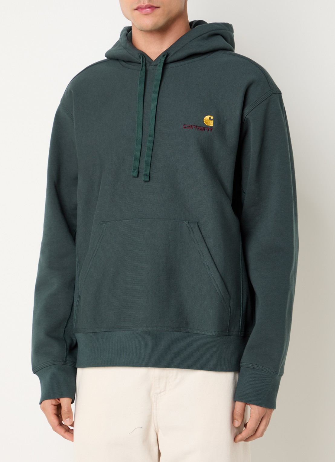 Carhartt WIP American Script hoodie met logoborduring - detail 4 groen
