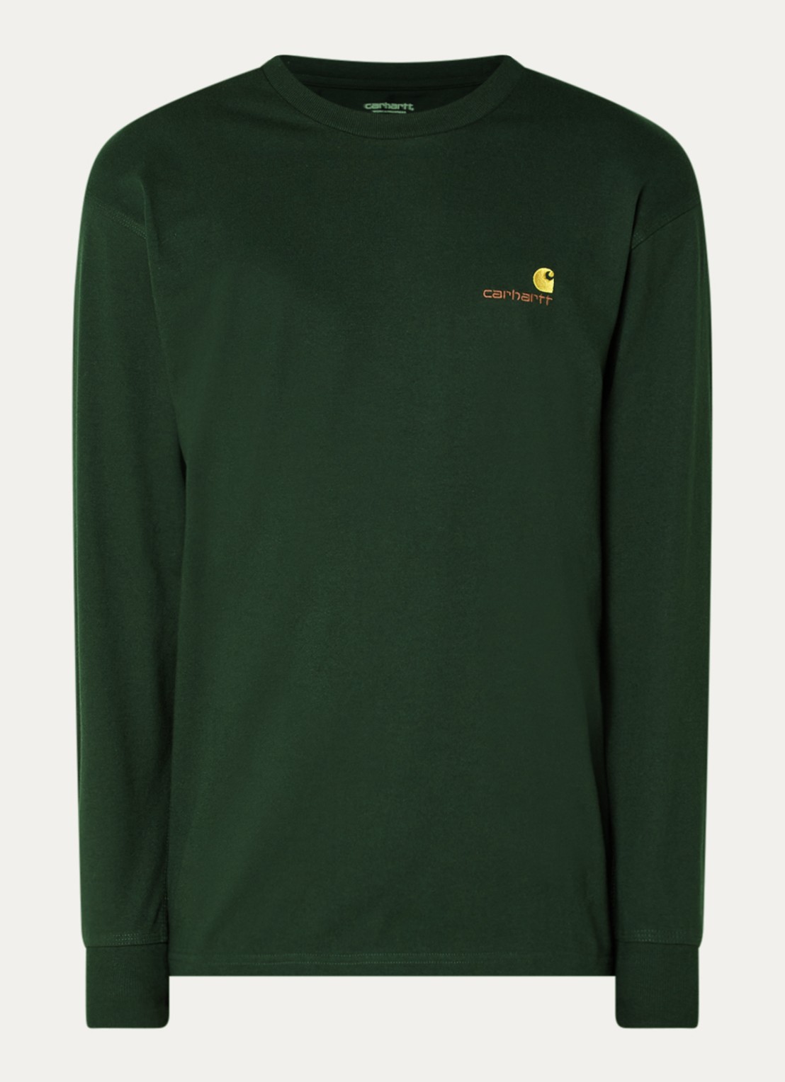 Carhartt WIP American Script long sleeve met logo - voorkant 2 zwart