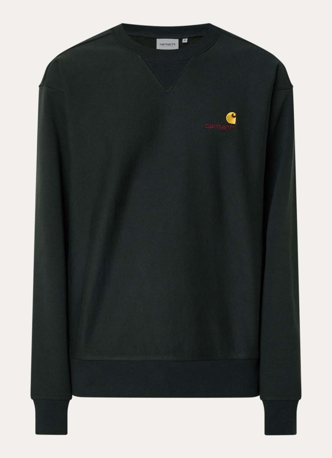 Carhartt WIP American Script sweater met logoborduring - voorkant 3 groen