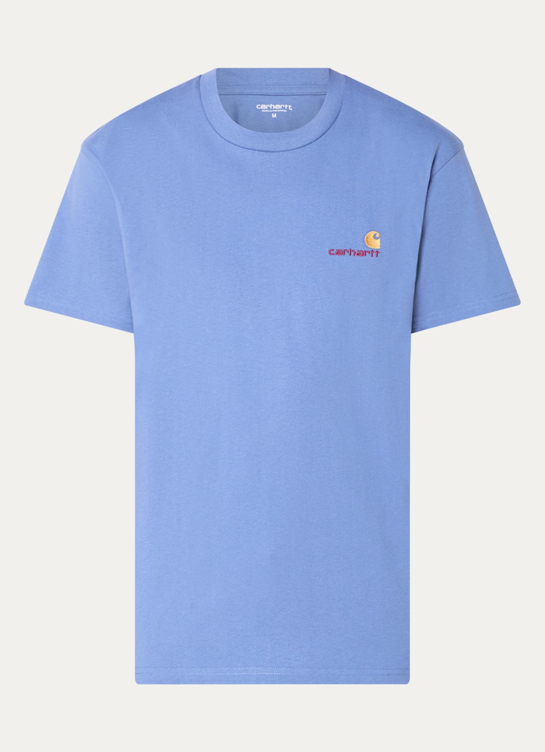 Carhartt WIP American Script T-shirt van  katoen met logoborduring - voorkant 2 blauw