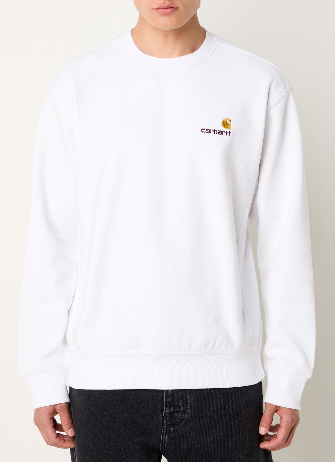 Carhartt WIP American sweater met logoborduring - detail 4 wit