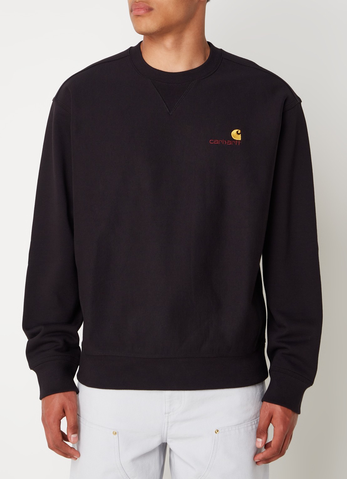 Carhartt WIP American sweater met logoborduring - detail zwart