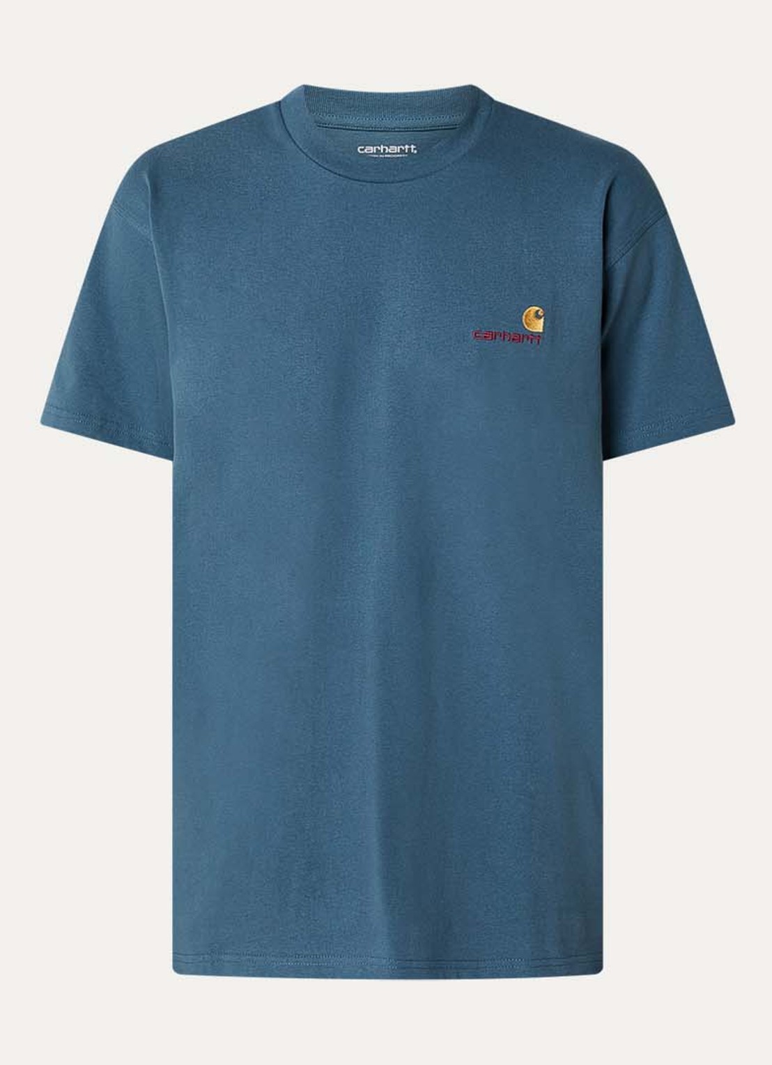 Carhartt WIP American T-Shirt met logo - voorkant indigo