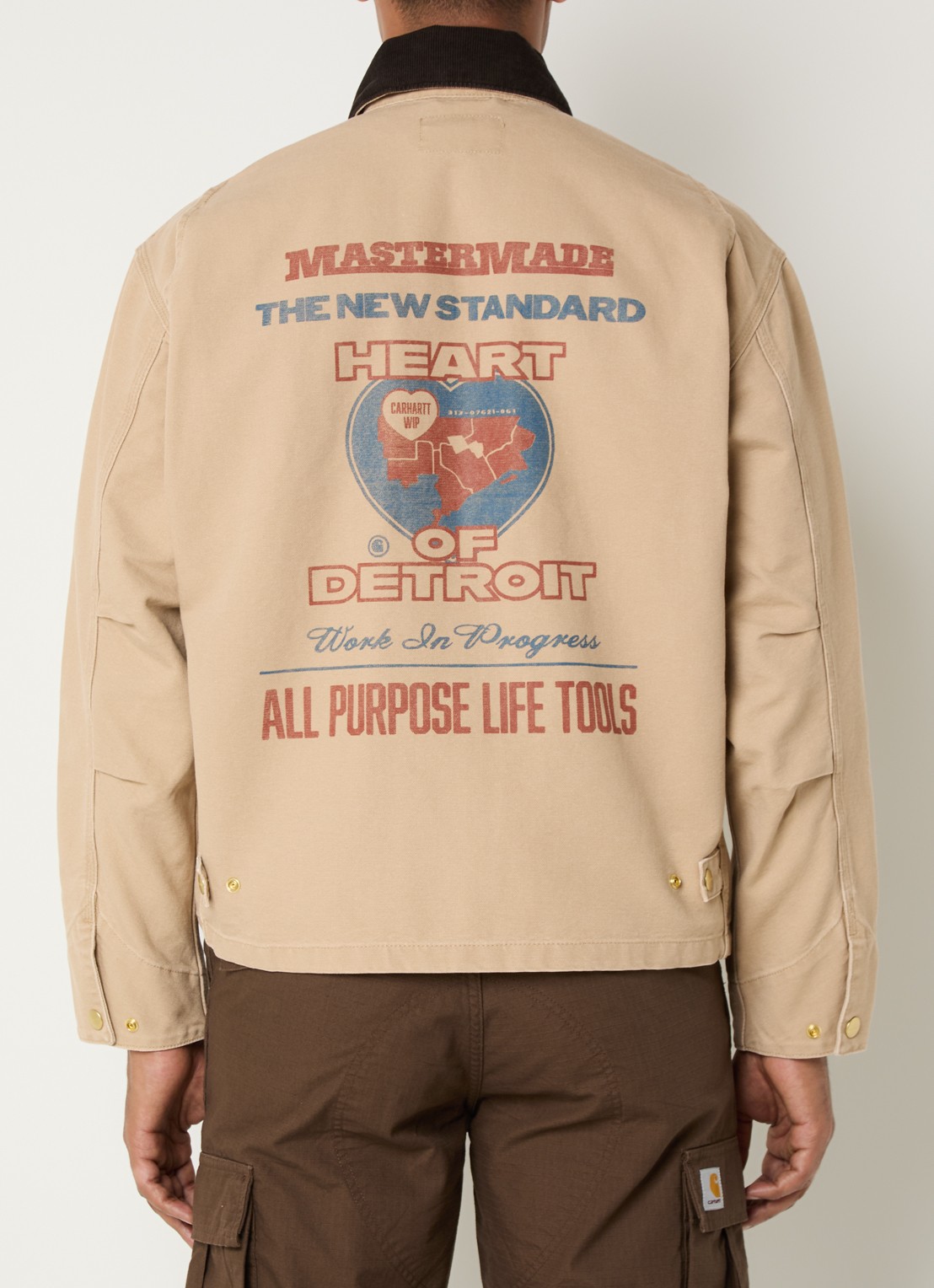 Carhartt WIP Arcan jack met front- en backprint - achterkant 3 beige