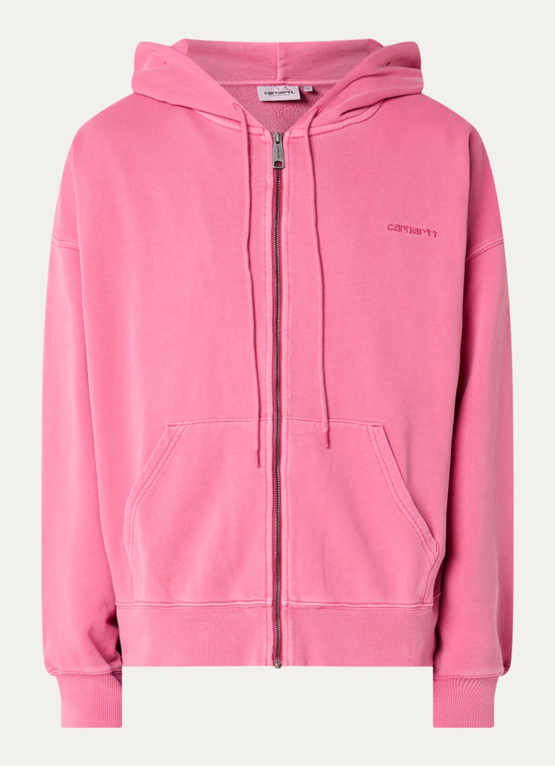 Carhartt WIP Benton sweatvest met logo - voorkant 3 roze