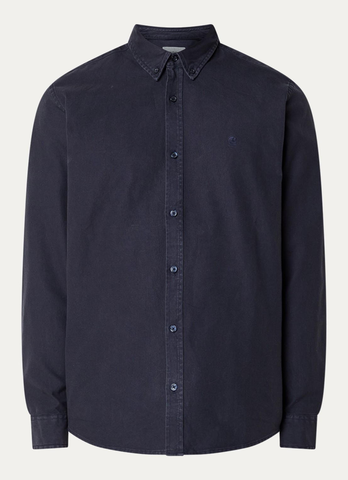 Carhartt WIP Bolton regular fit overshirt met logoborduring - voorkant donkerblauw