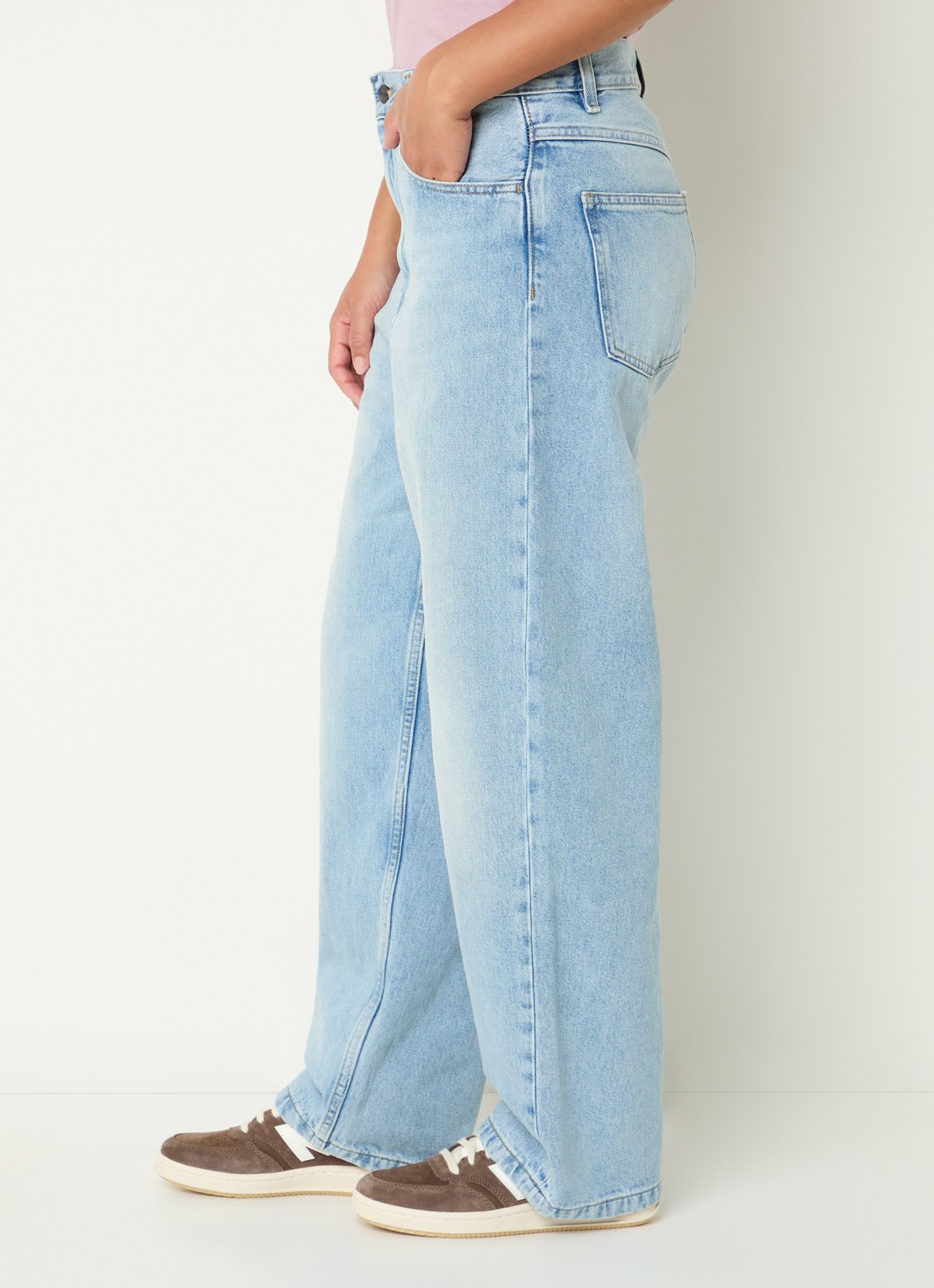 Carhartt WIP Brandon high waist straight leg jeans met lichte wassing - detail 4 indigo