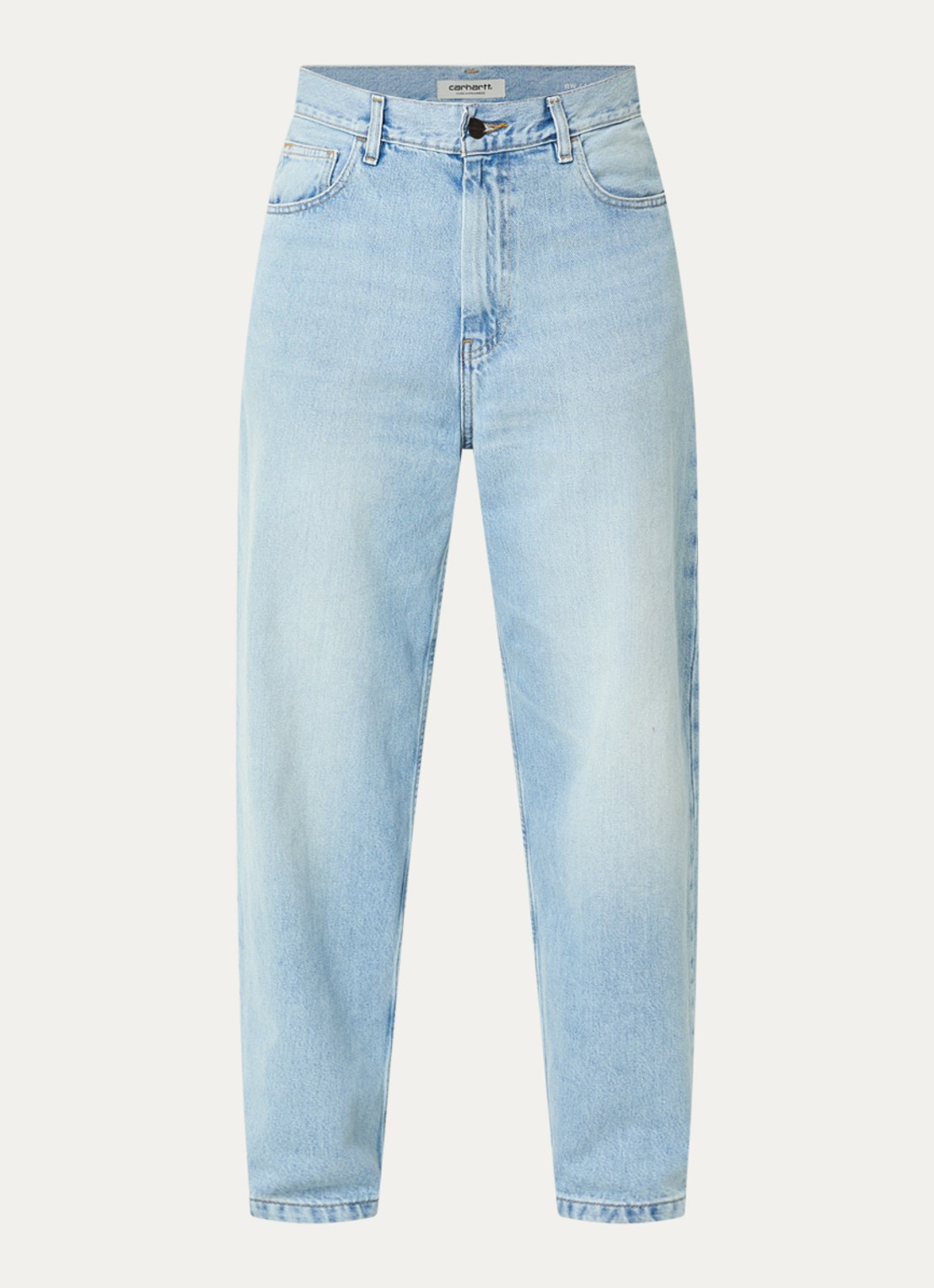 Carhartt WIP Brandon high waist straight leg jeans met lichte wassing - voorkant indigo