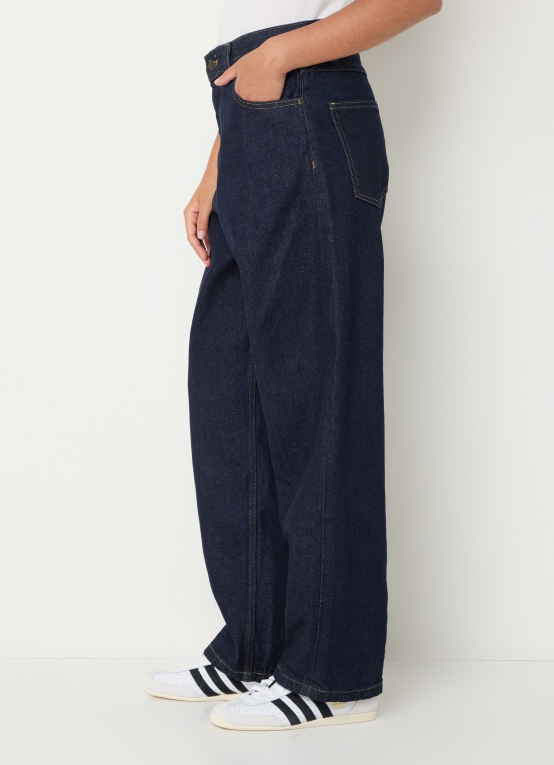 Carhartt WIP Brandon high waist wide leg jeans met steekzakken - detail 4 indigo