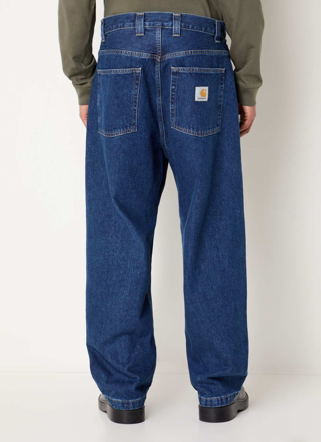Carhartt WIP Brandon straight fit jeans met donkere wassing - achterkant indigo