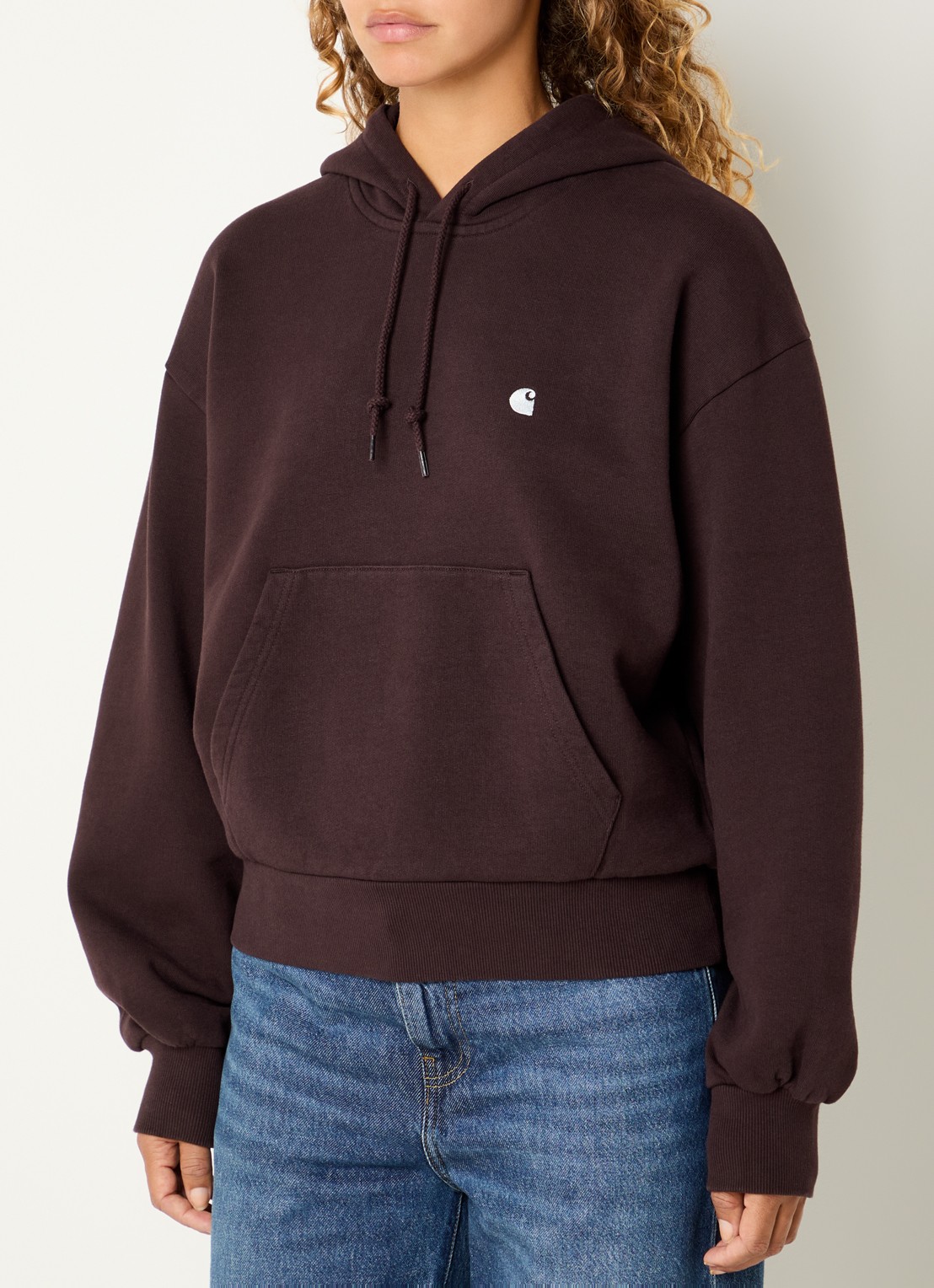 Carhartt WIP Casey hoodie met logo - detail bruin