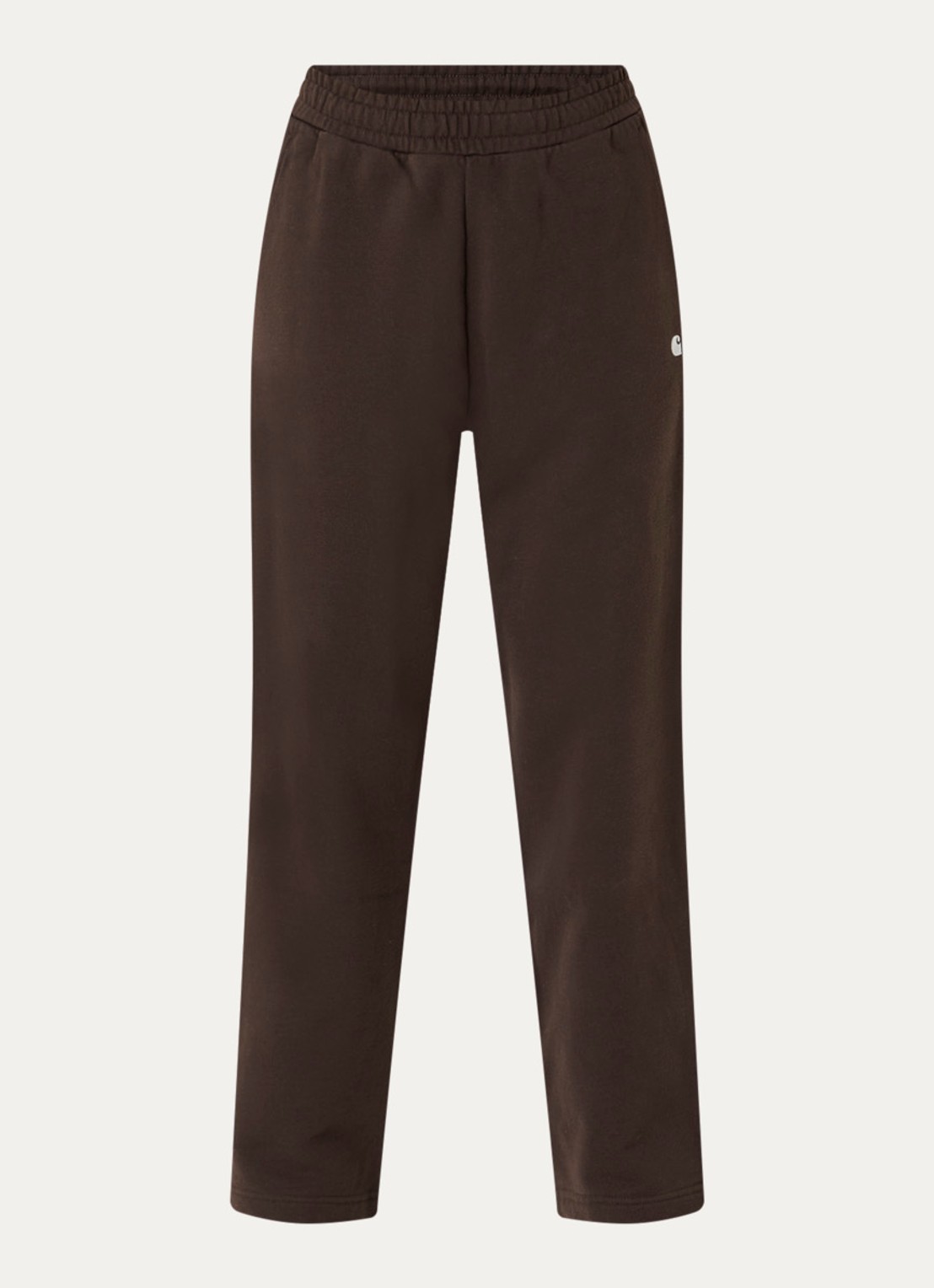 Carhartt WIP Cassie high waist straight fit joggingbroek met steekzakken - voorkant kastanjebruin