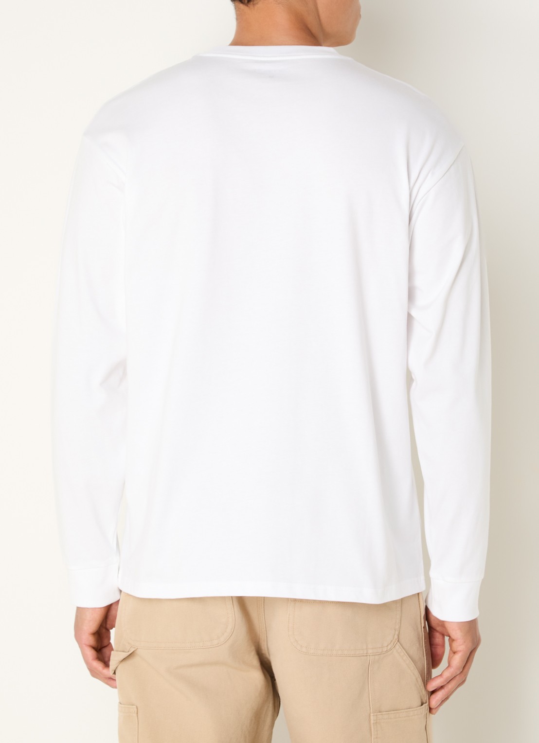 Carhartt WIP Chase longsleeve met logoborduring - achterkant wit