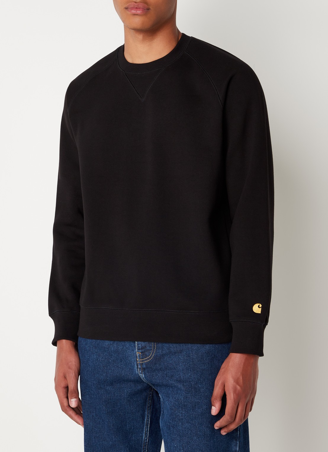 Carhartt WIP Chase sweater met logo - detail 4 zwart
