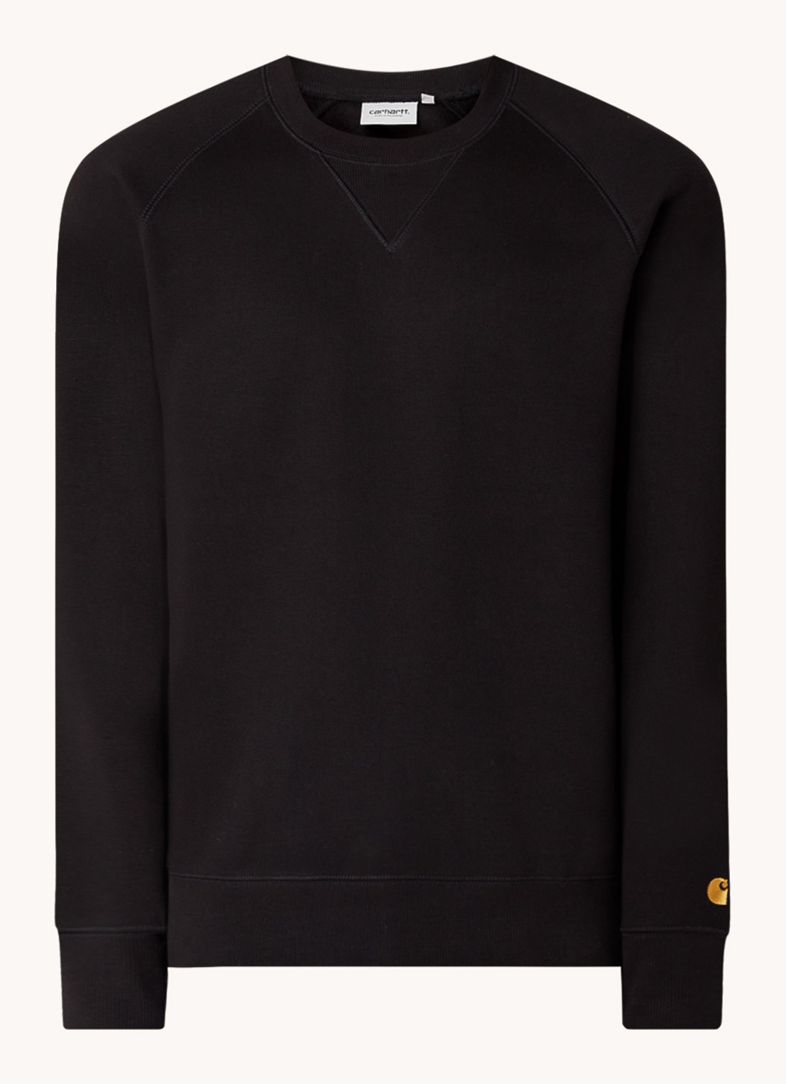 Carhartt WIP Chase sweater met logo - voorkant 2 zwart
