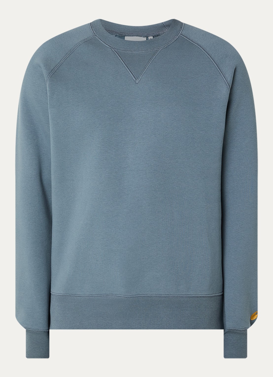 Carhartt WIP Chase sweater met logo - voorkant 3 staalblauw
