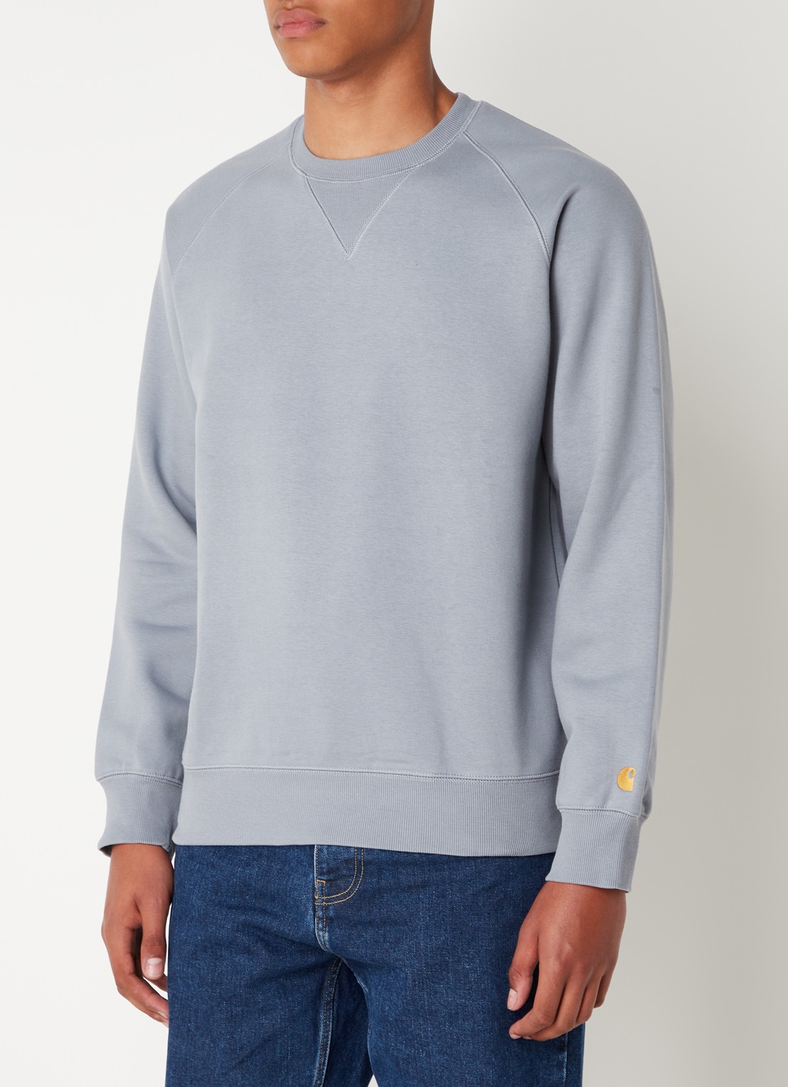 Carhartt WIP Chase sweater met logo - detail 4 grijs