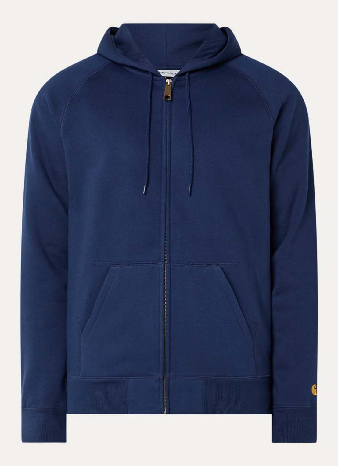 Carhartt WIP Chase sweatvest met logoborduring - voorkant 2 donkerblauw
