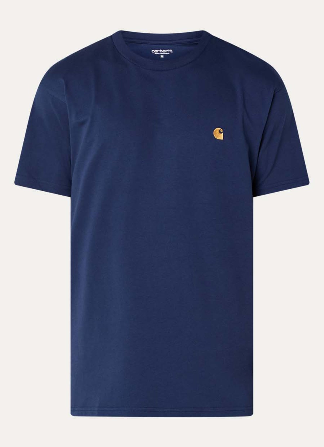 Carhartt WIP Chase T-shirt met logo - voorkant donkerblauw
