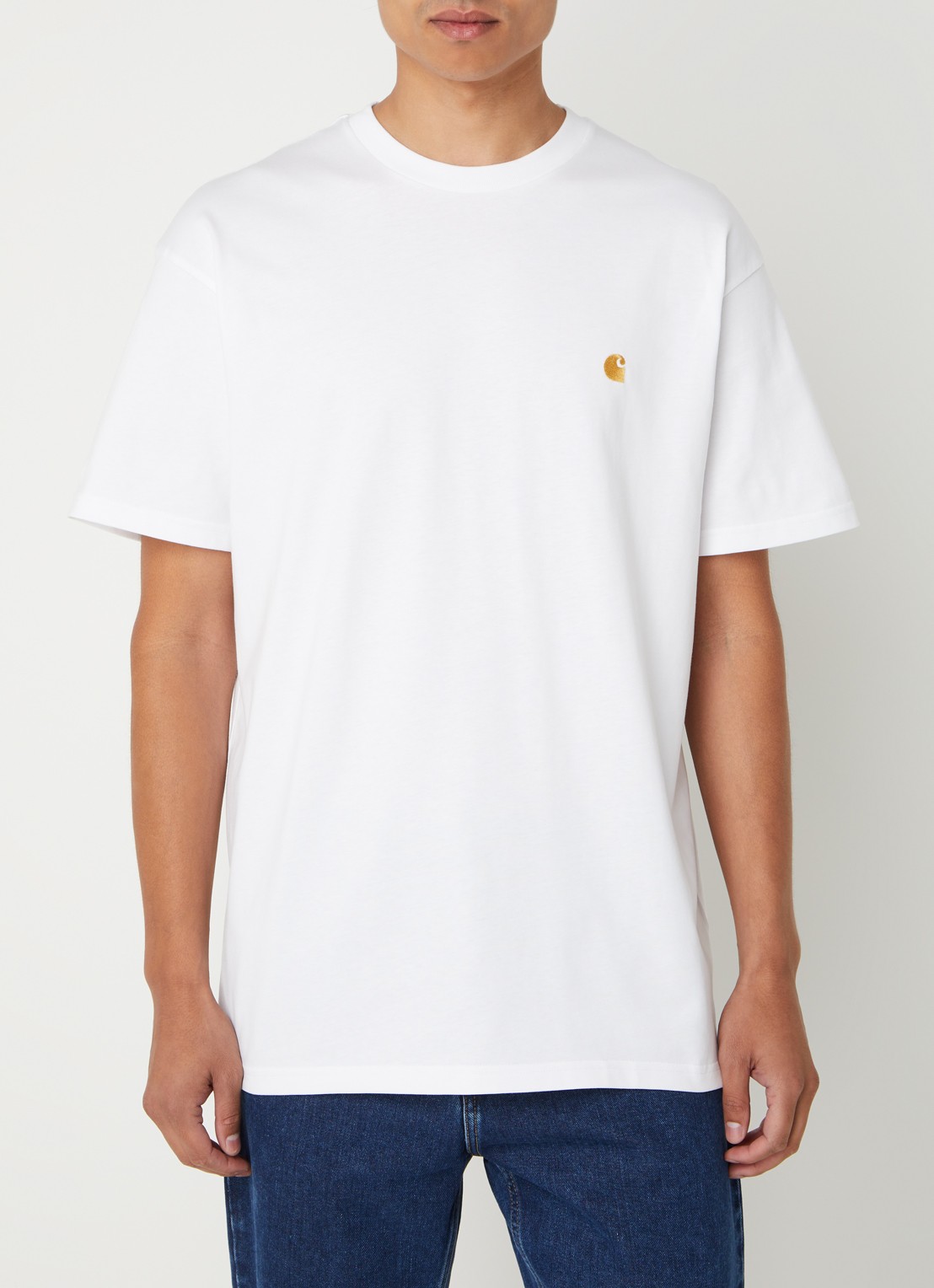 Carhartt WIP Chase T-shirt met logo - detail 4 wit