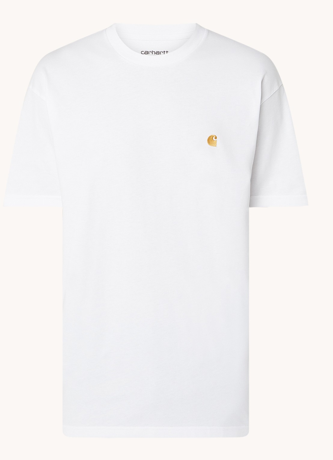 Carhartt WIP Chase T-shirt met logo - voorkant 2 wit