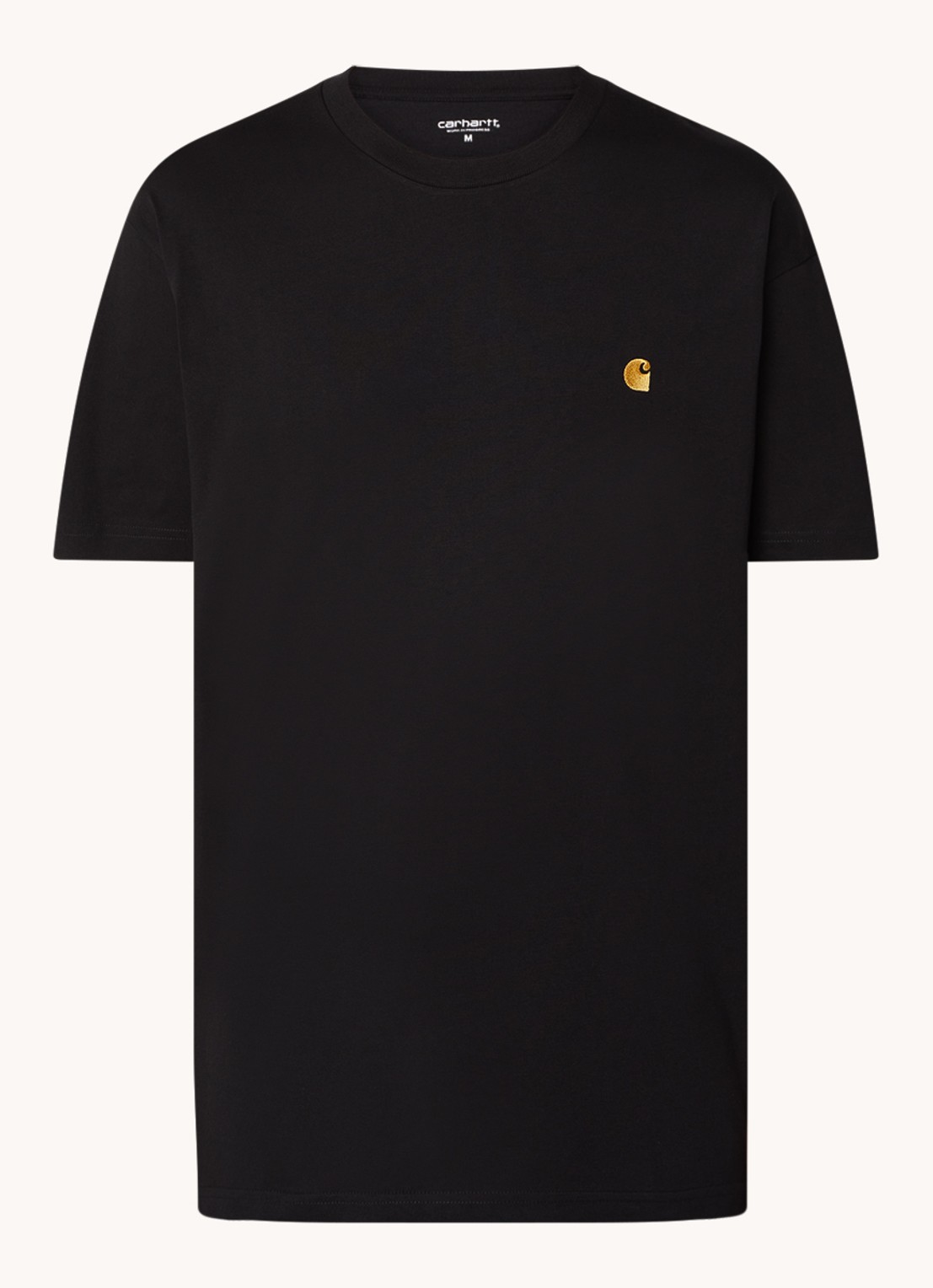 Carhartt WIP Chase T-shirt met logo - voorkant zwart