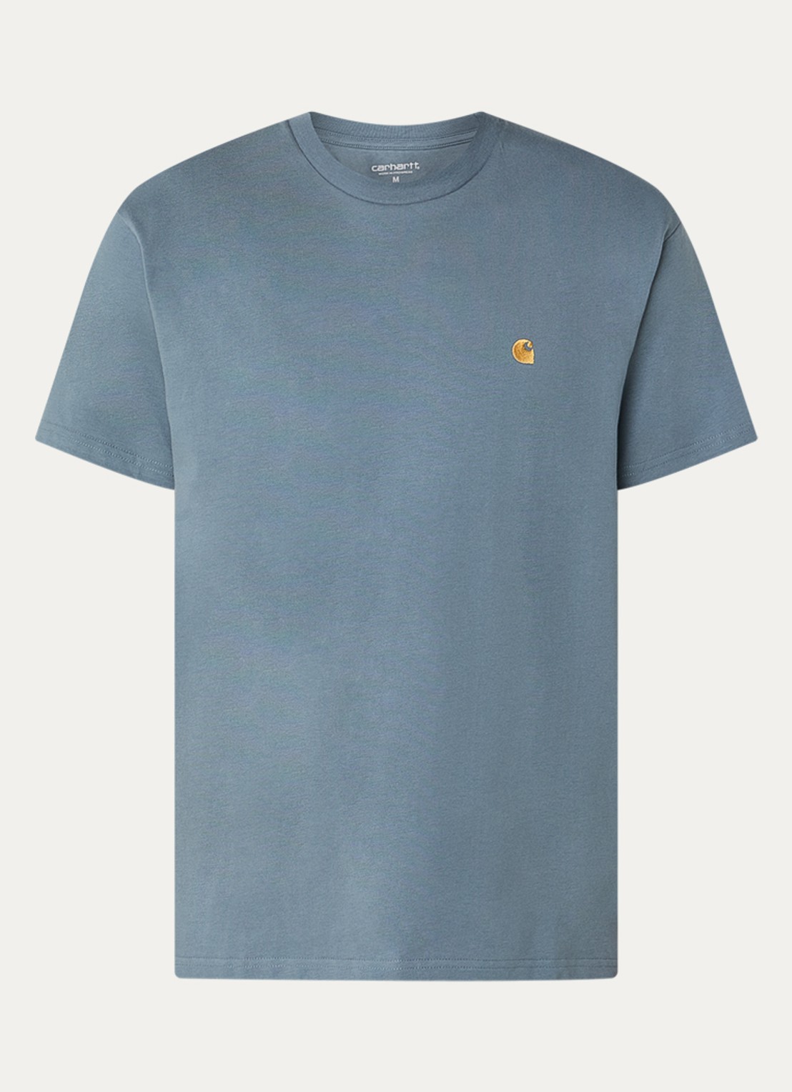 Carhartt WIP Chase T-shirt met logo - voorkant 2 staalblauw