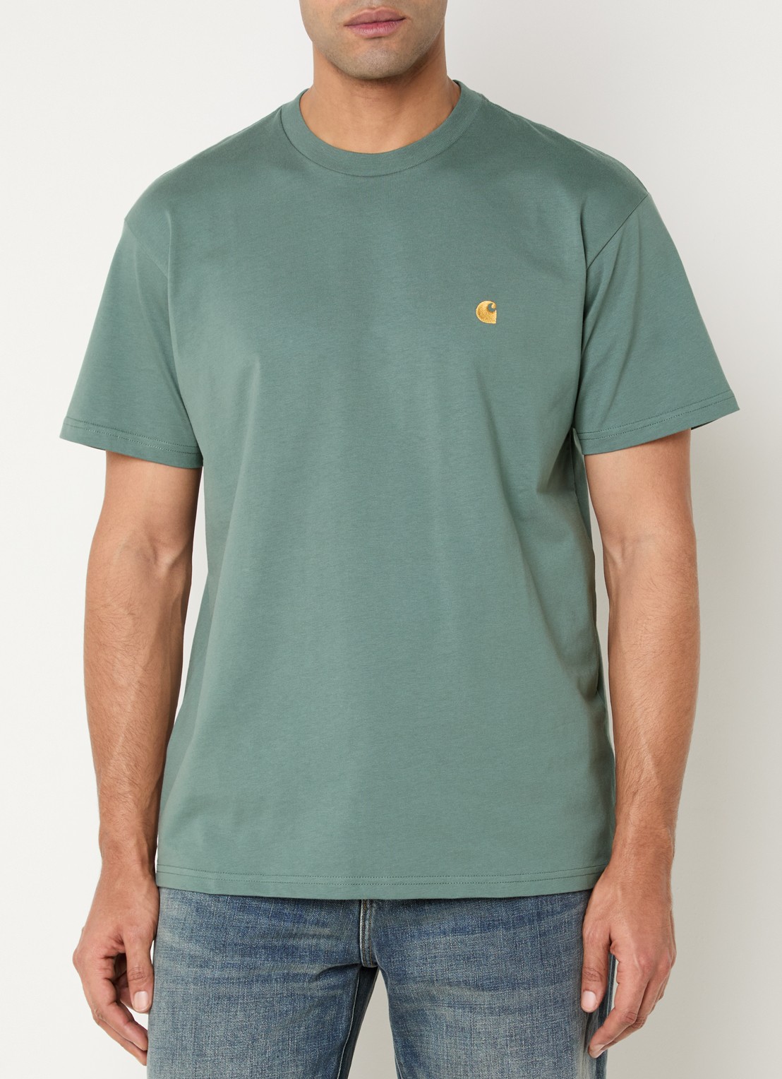 Carhartt WIP Chase T-shirt met logo - detail 4 groen