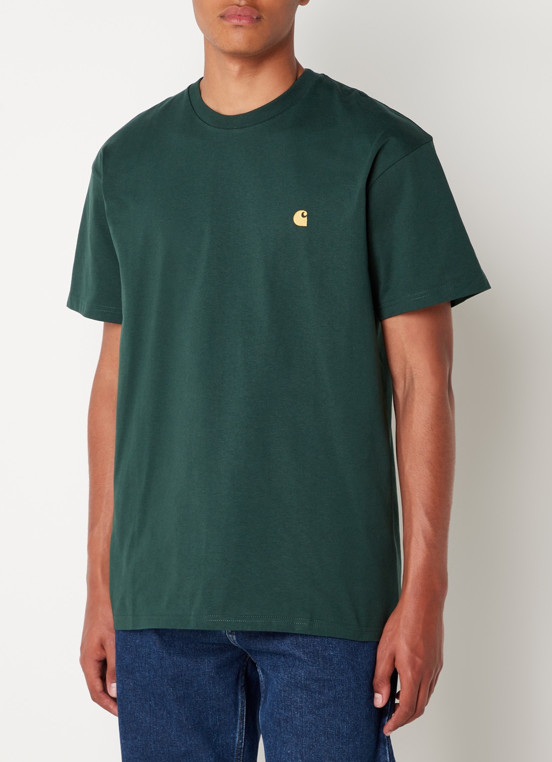 Carhartt WIP Chase T-shirt met logo - detail 4 groen