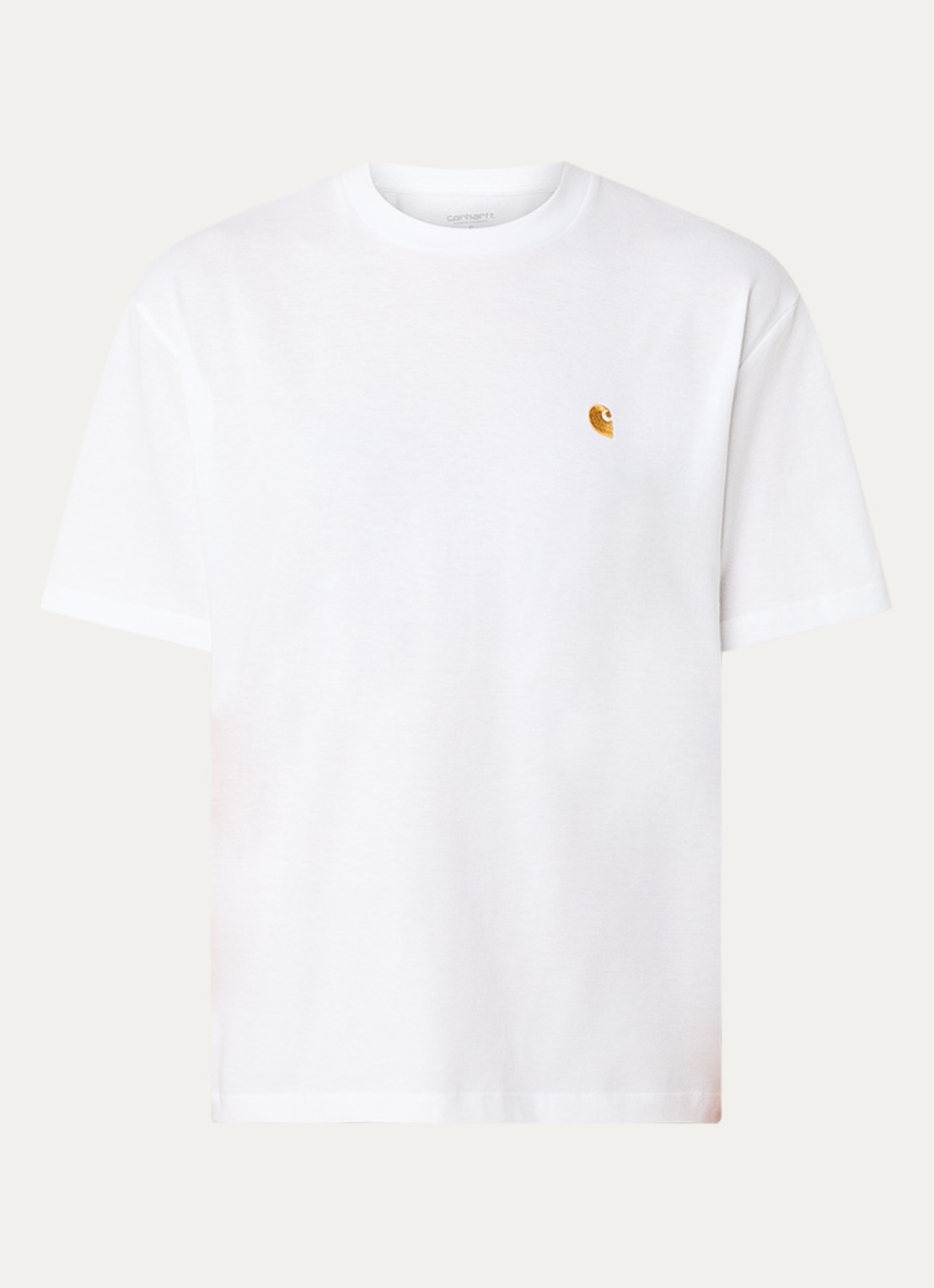 Carhartt WIP Chase T-shirt met logoborduring - voorkant 3 wit