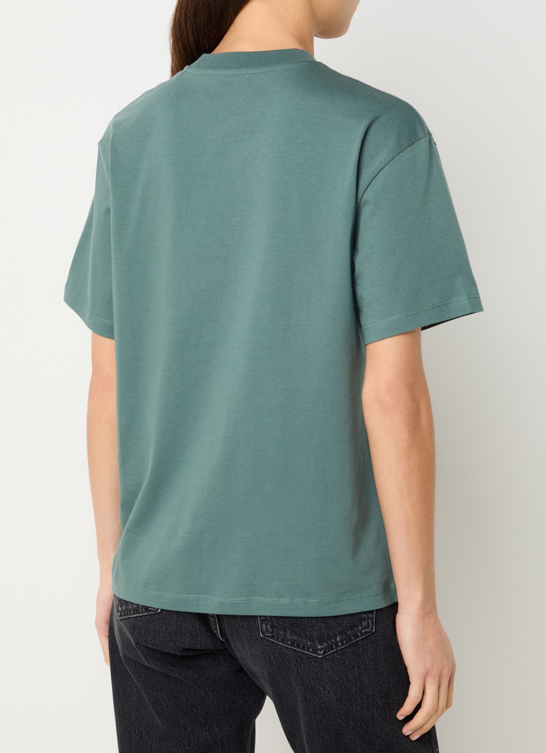 Carhartt WIP Chase T-shirt met logoborduring - achterkant 4 groen