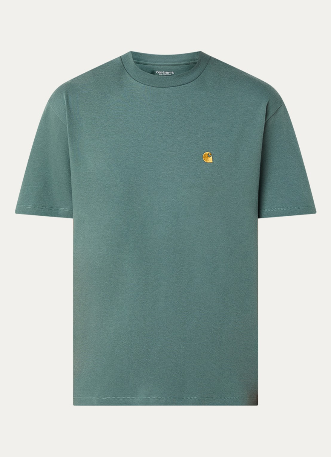 Carhartt WIP Chase T-shirt met logoborduring - voorkant 2 groen