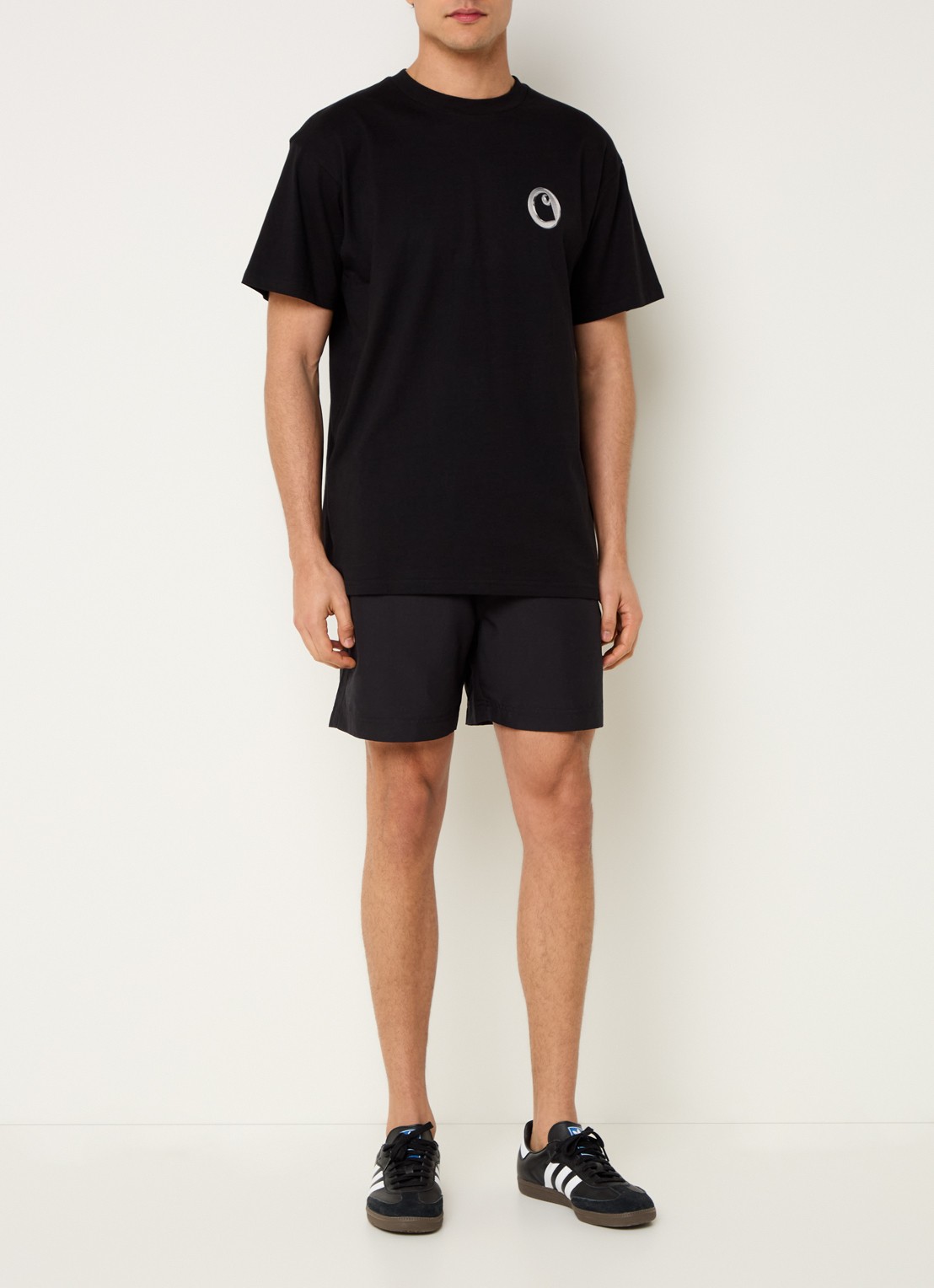 Carhartt WIP Chase zwemshorts met steekzakken en logo - voorkant 4 zwart