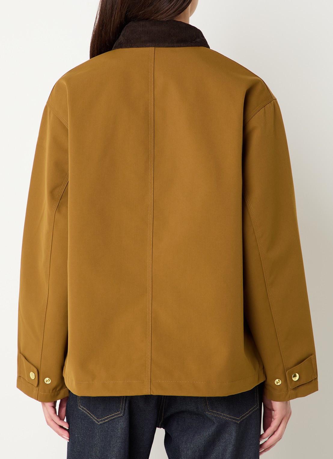 Carhartt WIP Clark barn jack met borst- en paspelzakken - achterkant 4 cognac