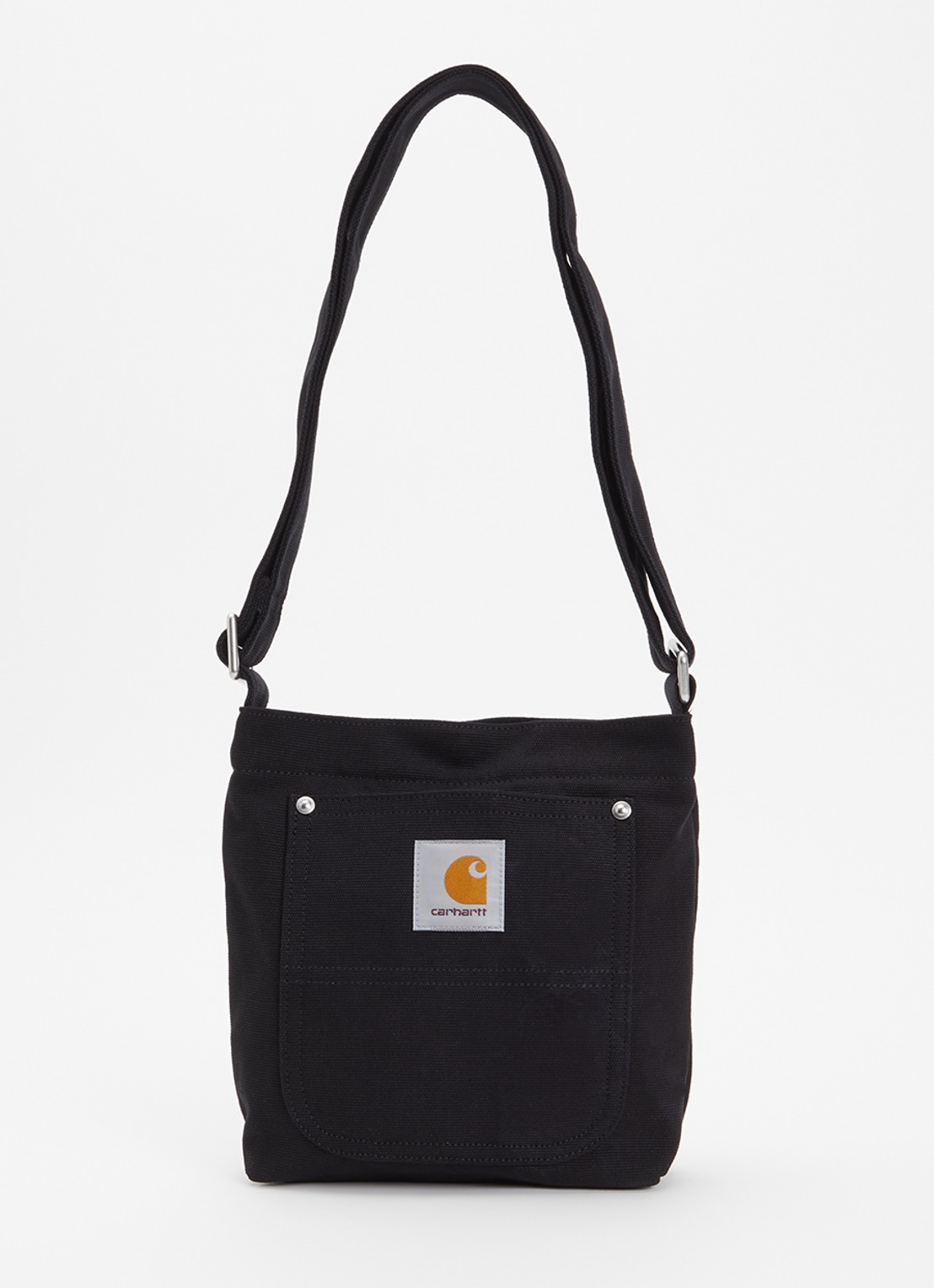 Carhartt WIP Crossbodytas van canvas met logo - voorkant zwart