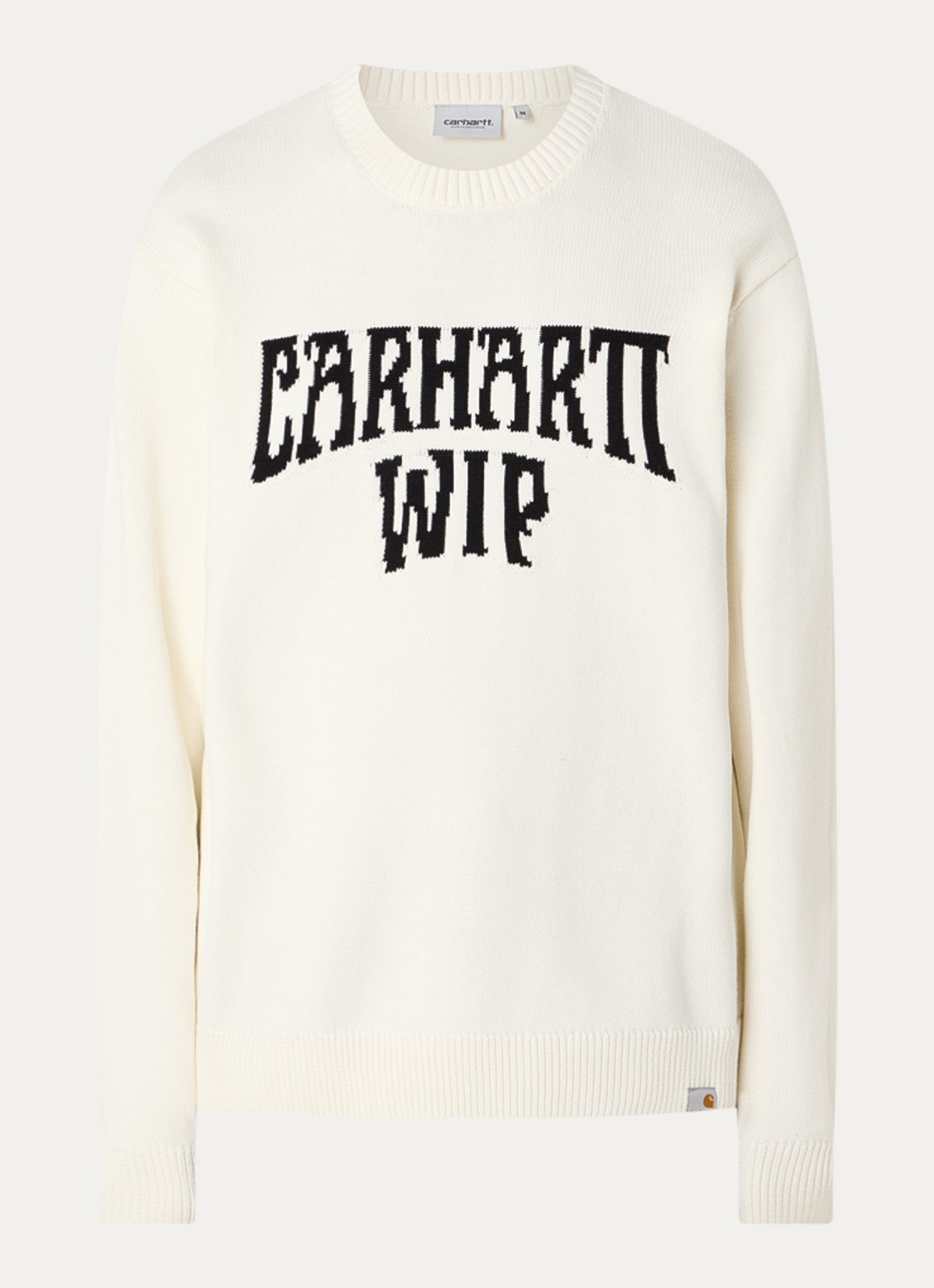 Carhartt WIP Deck fijngebreide trui met logo - voorkant 3 gebroken wit