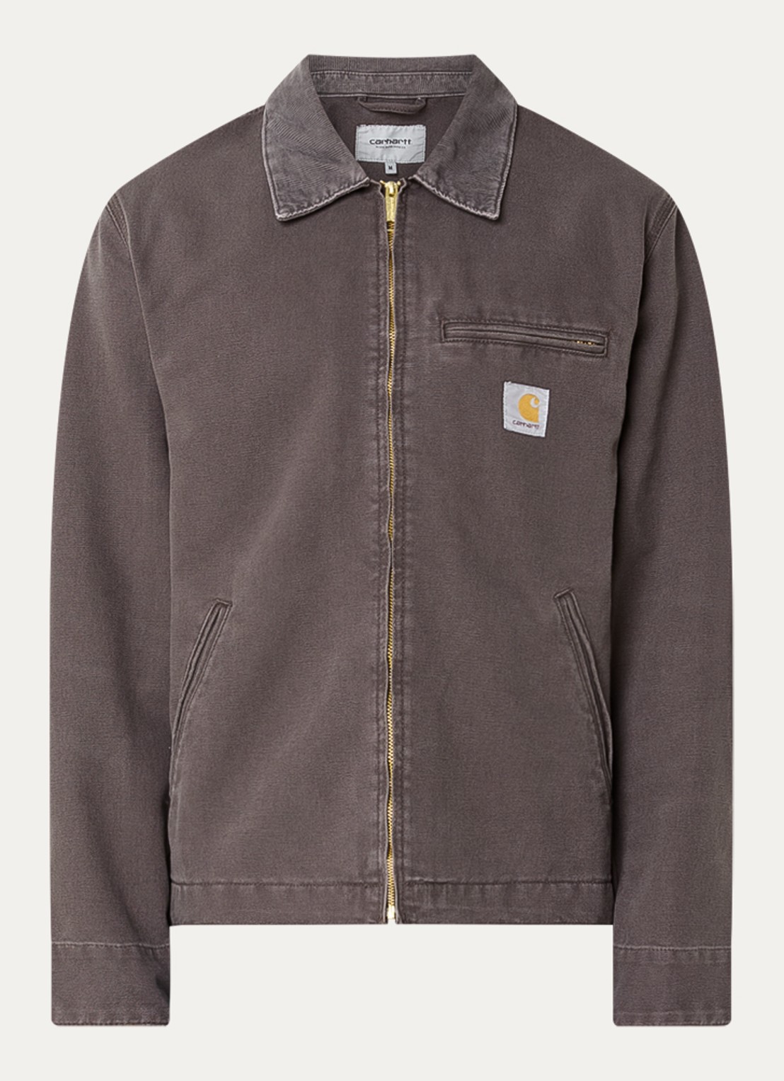 Carhartt WIP Detroit jack met details van corduroy - voorkant 3 taupe
