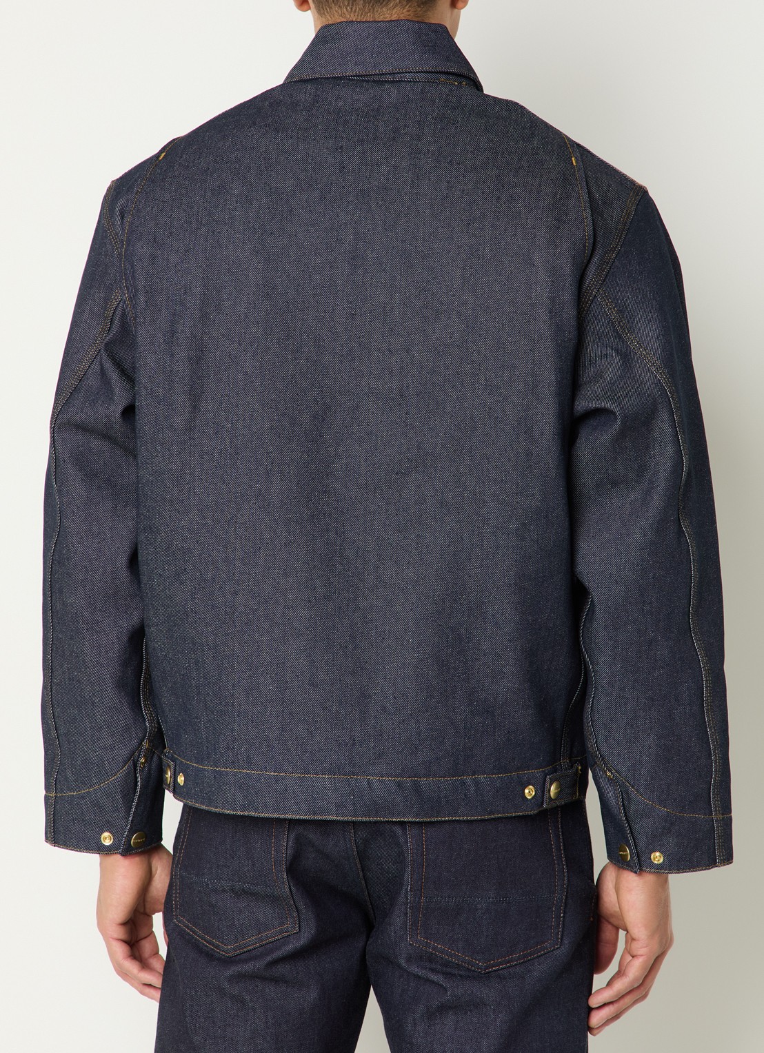 Carhartt WIP Detroit spijkerjas met steekzakken en logo - achterkant indigo