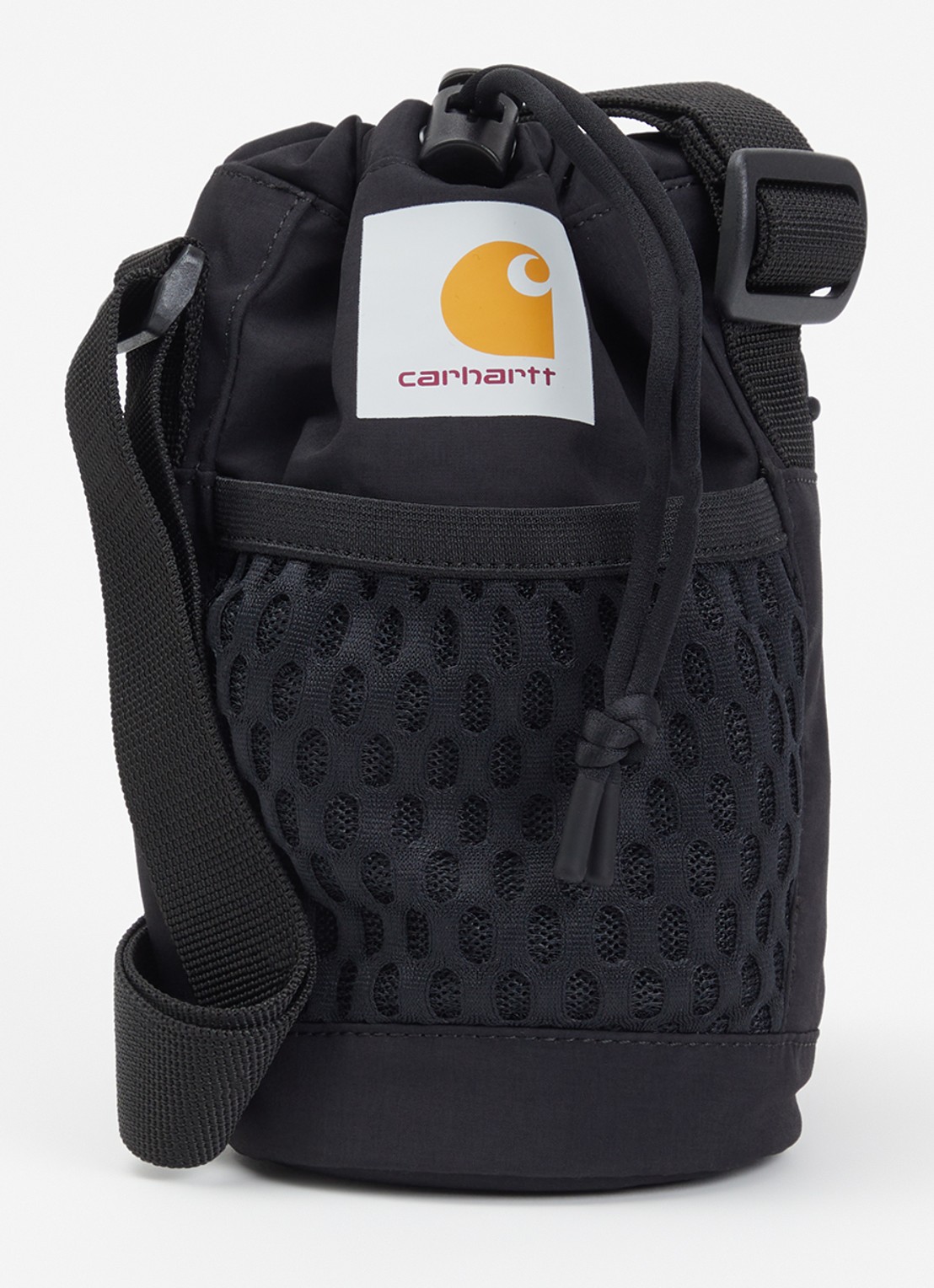 Carhartt WIP Egerton schoudertas met verstelbare schouderriem en logo  - voorkant 5 zwart